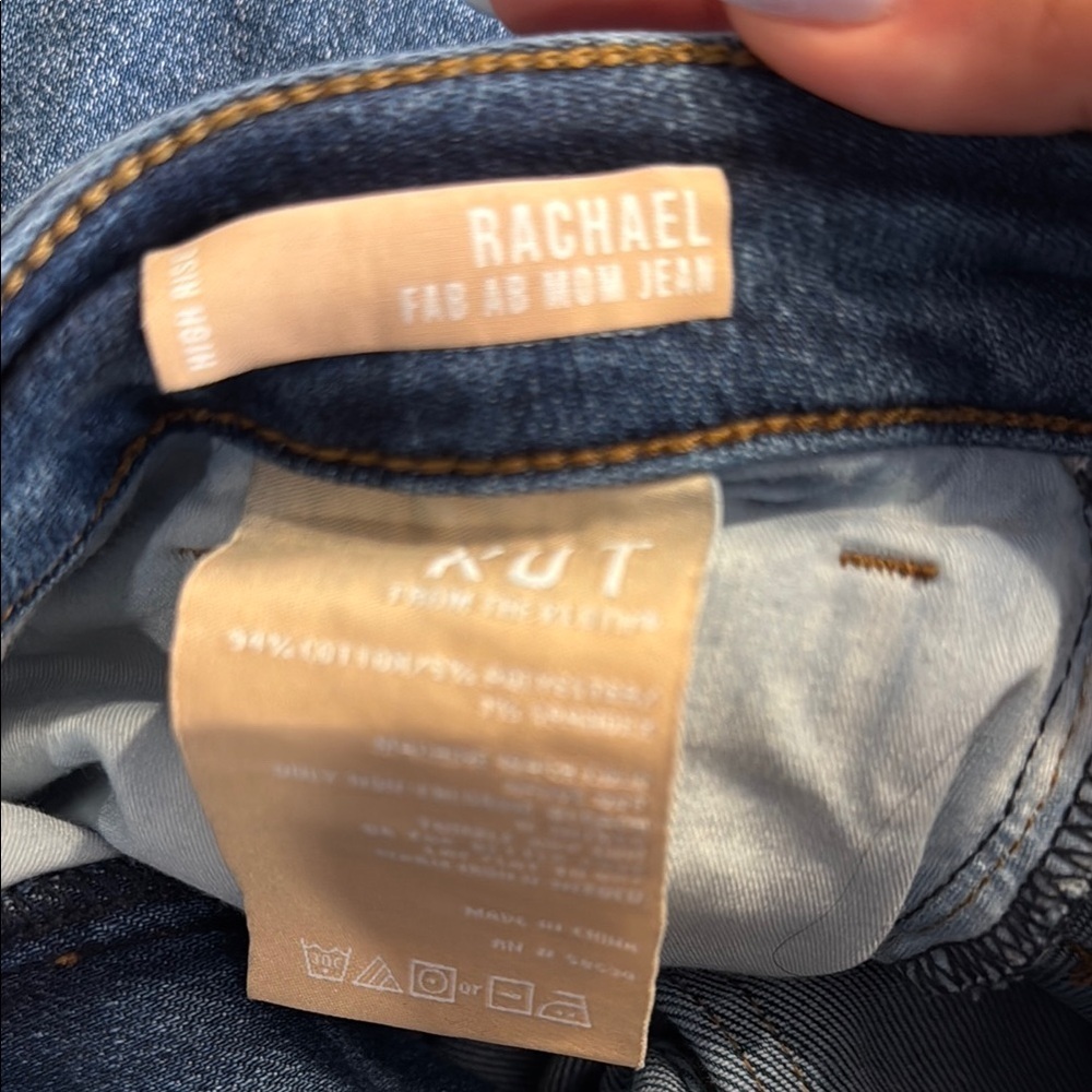 Kut from the Kloth Rachel Fab Ab Mom Jean distressed slim straight denim - Picture 6 of 8